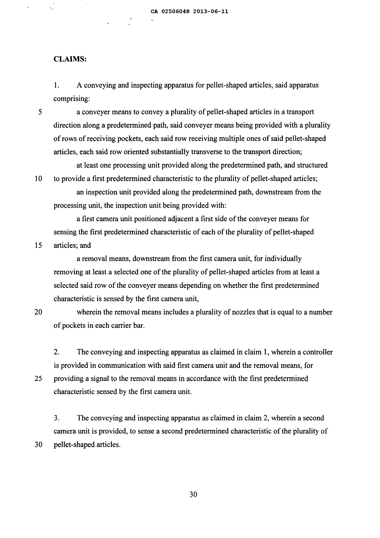 Document de brevet canadien 2506048. Revendications 20121211. Image 1 de 11