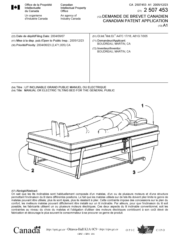 Canadian Patent Document 2507453. Cover Page 20041205. Image 1 of 1