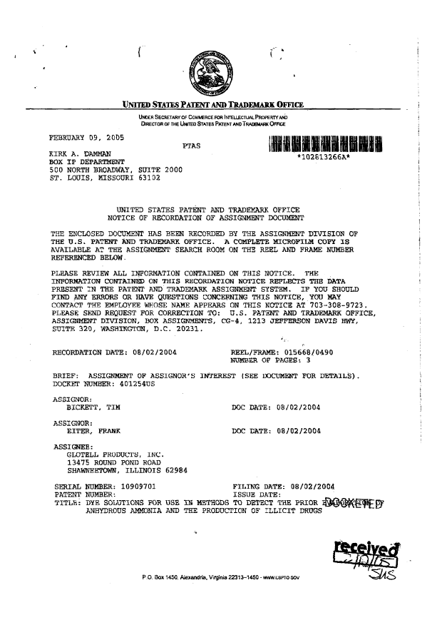 Canadian Patent Document 2508007. Assignment 20060710. Image 2 of 6