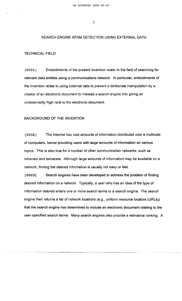 Canadian Patent Document 2508060. Description 20050520. Image 1 of 43