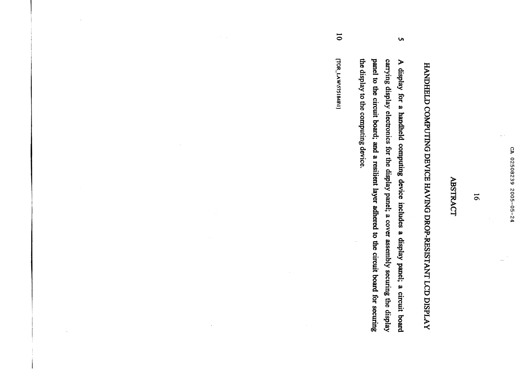 Canadian Patent Document 2508239. Abstract 20101202. Image 1 of 1