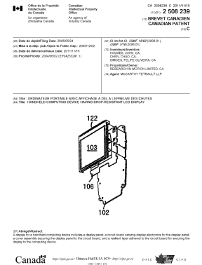 Canadian Patent Document 2508239. Cover Page 20101212. Image 1 of 1