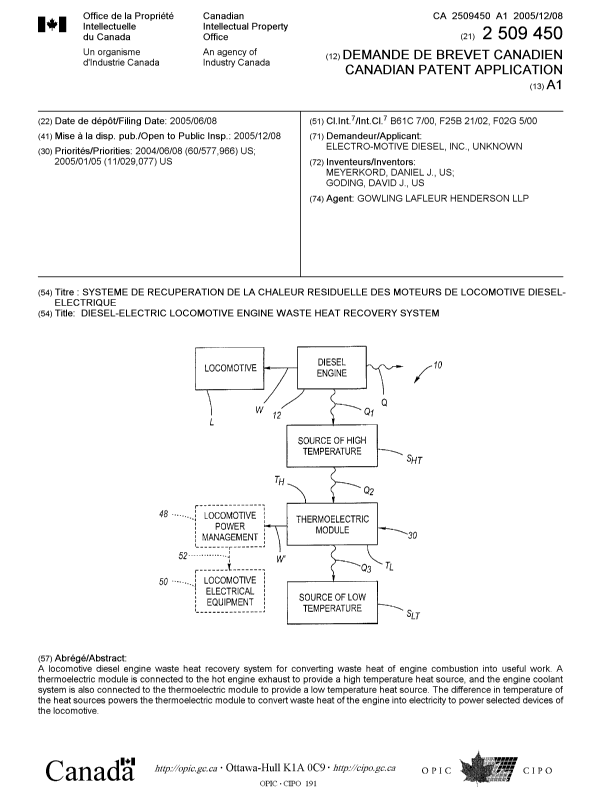 Document de brevet canadien 2509450. Page couverture 20051118. Image 1 de 1