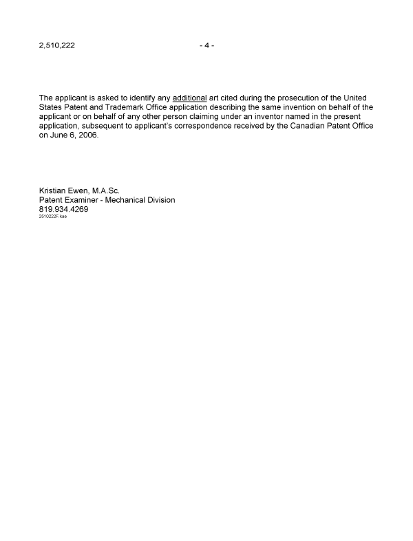 Document de brevet canadien 2510222. Poursuite-Amendment 20060713. Image 4 de 4