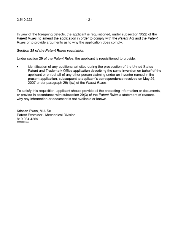Document de brevet canadien 2510222. Poursuite-Amendment 20061226. Image 2 de 2