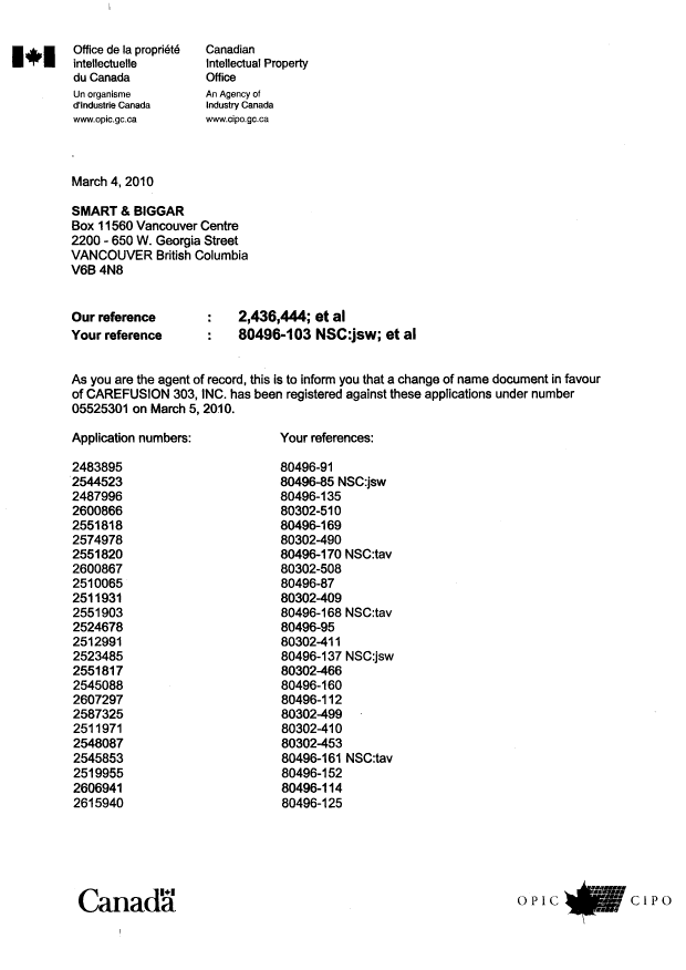 Canadian Patent Document 2510586. Correspondence 20091204. Image 1 of 5