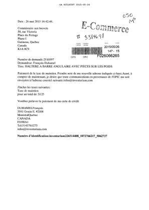 Canadian Patent Document 2510597. Fees 20141226. Image 1 of 1