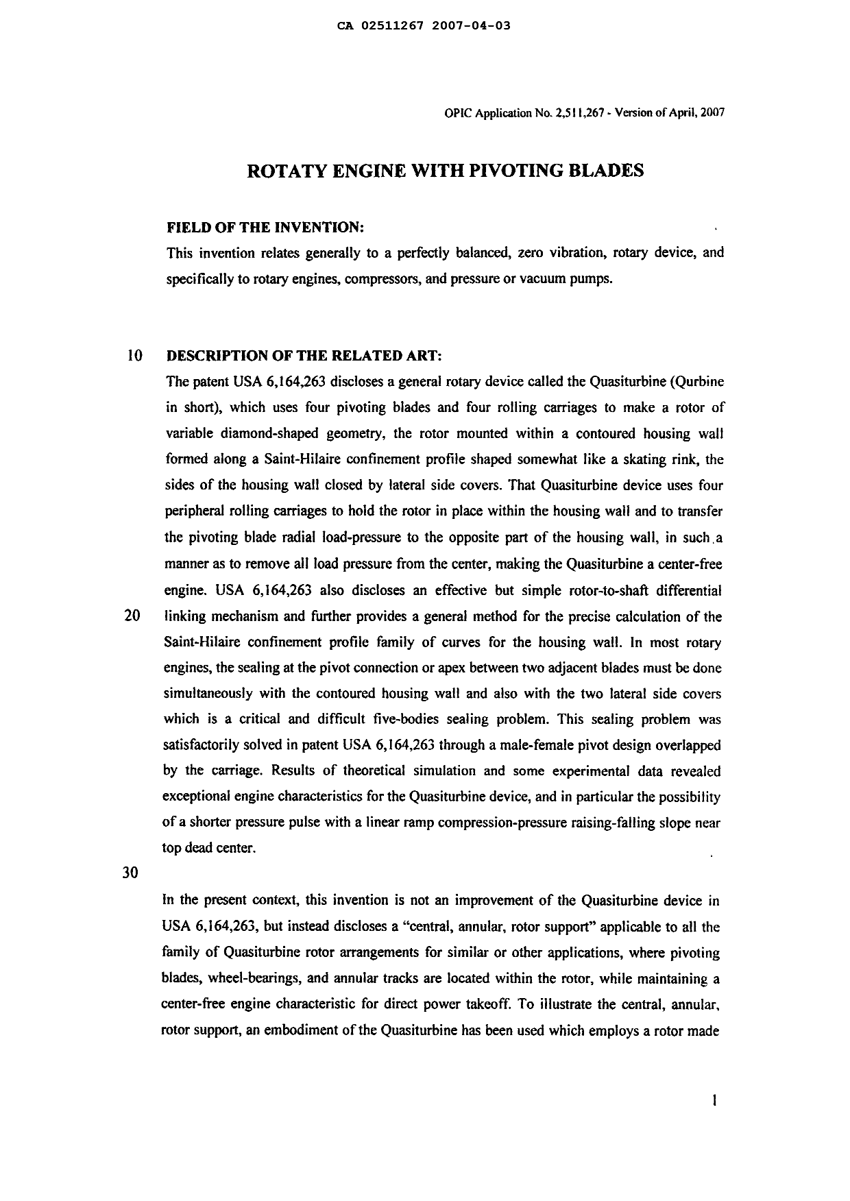 Canadian Patent Document 2511267. Description 20061203. Image 1 of 17