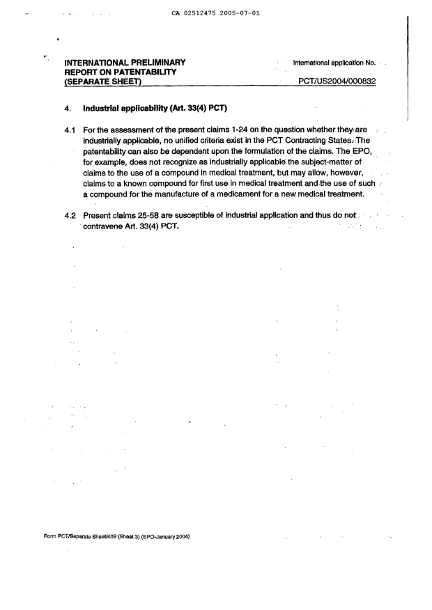 Canadian Patent Document 2512475. PCT 20041201. Image 7 of 7
