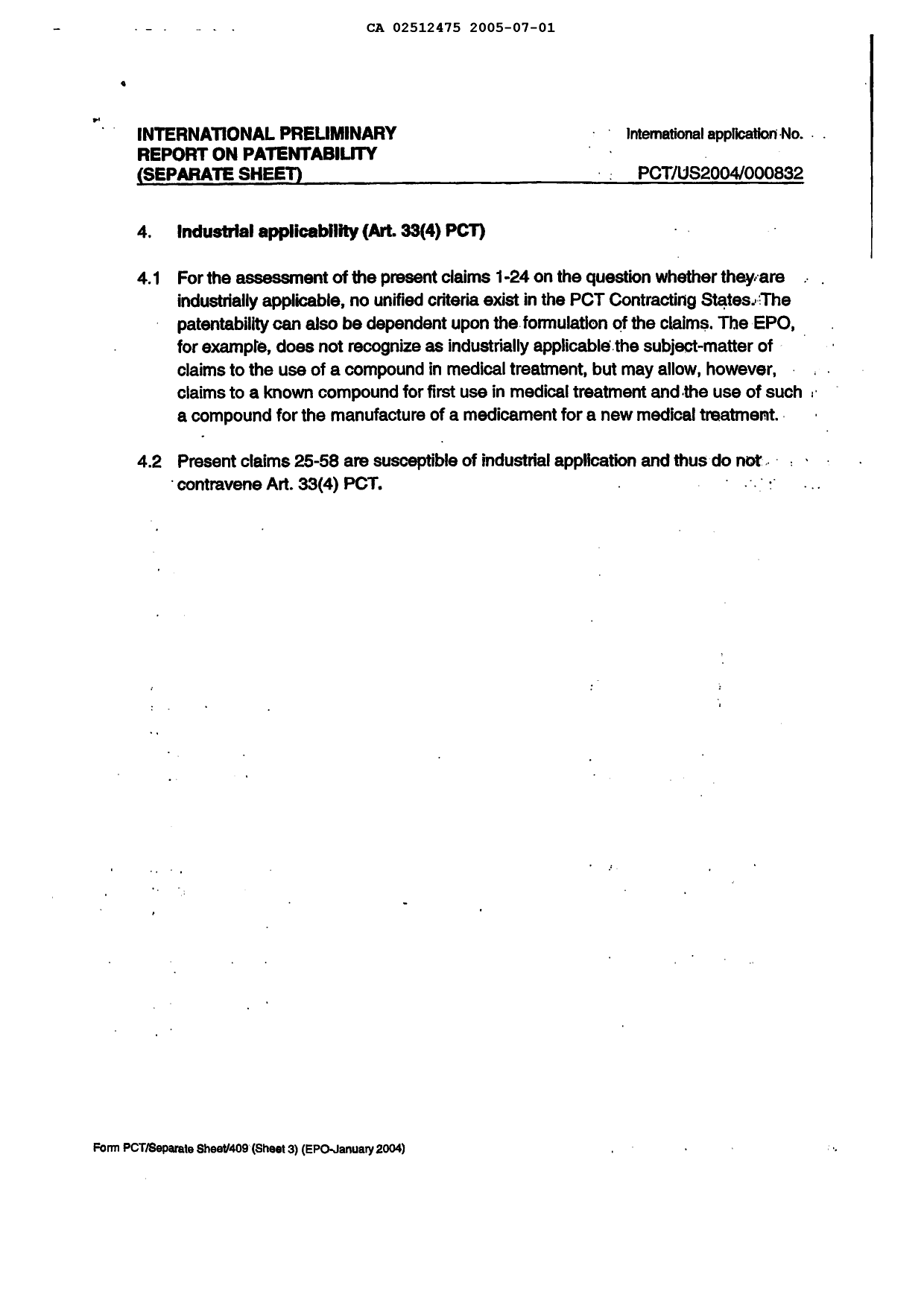 Document de brevet canadien 2512475. PCT 20041201. Image 7 de 7