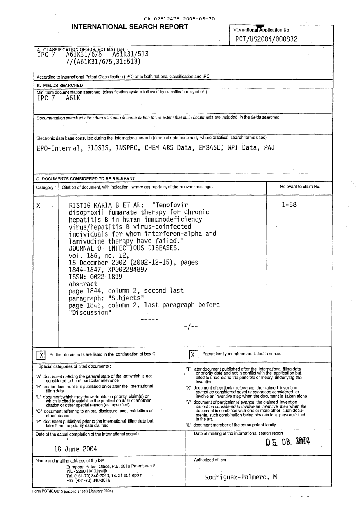 Canadian Patent Document 2512475. PCT 20041230. Image 2 of 7