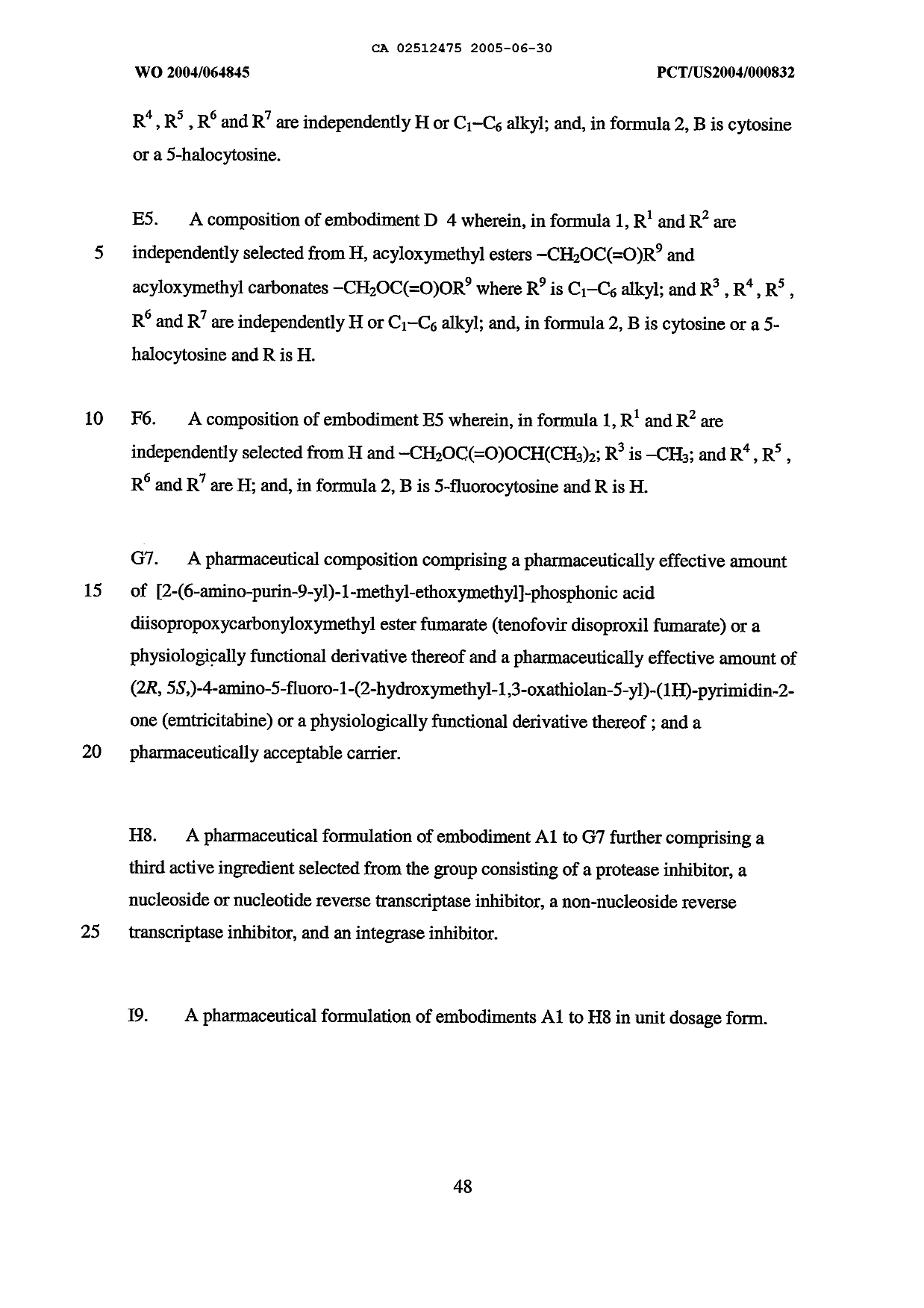 Canadian Patent Document 2512475. Description 20041230. Image 48 of 49