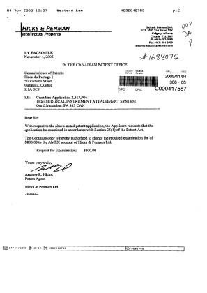 Document de brevet canadien 2513906. Poursuite-Amendment 20041204. Image 1 de 1