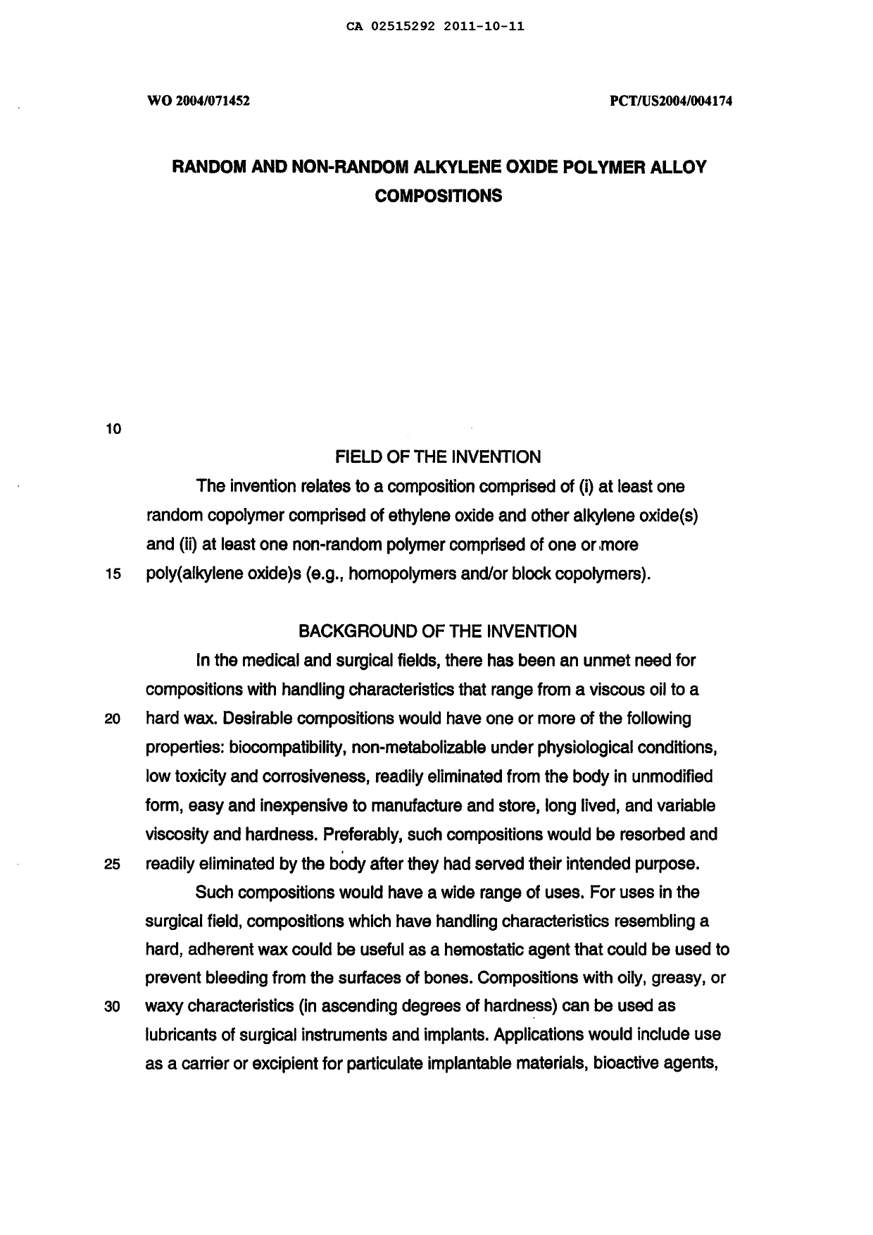 Canadian Patent Document 2515292. Description 20120716. Image 1 of 50