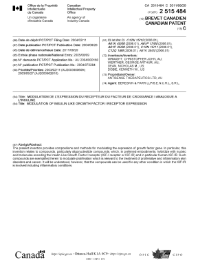 Canadian Patent Document 2515484. Cover Page 20110817. Image 1 of 1
