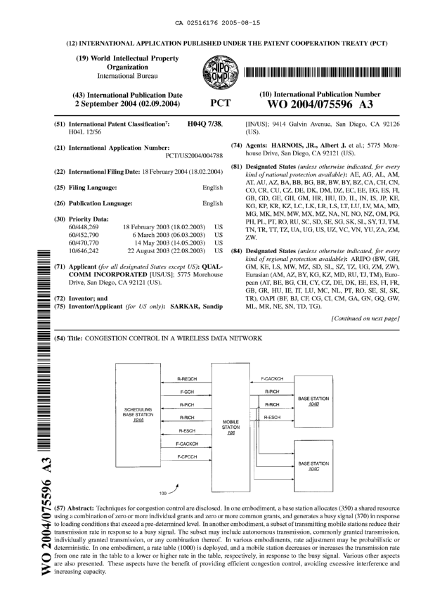 Document de brevet canadien 2516176. Abrégé 20050815. Image 1 de 2