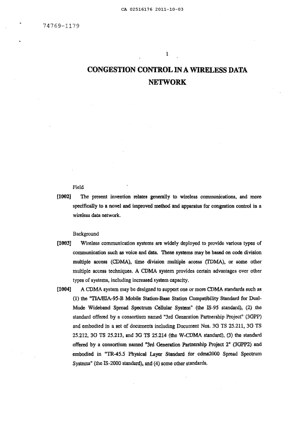 Document de brevet canadien 2516176. Description 20111003. Image 1 de 58