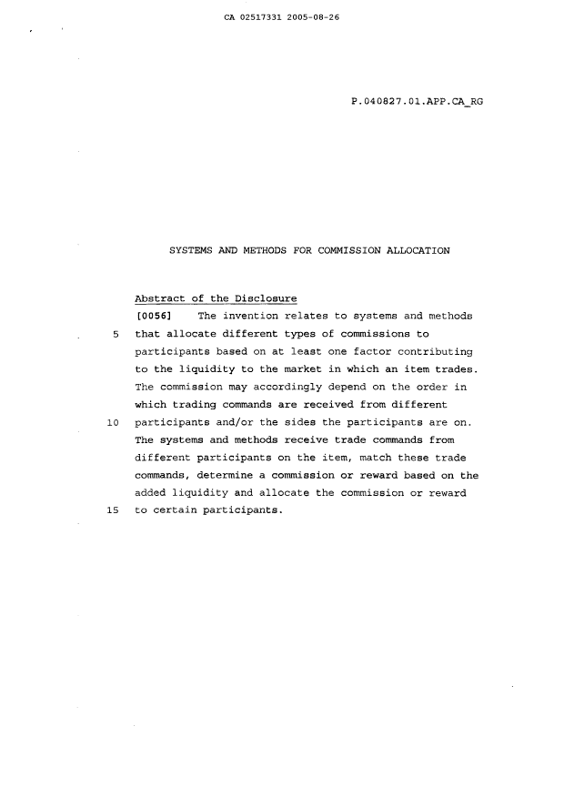 Document de brevet canadien 2517331. Abrégé 20050926. Image 1 de 1