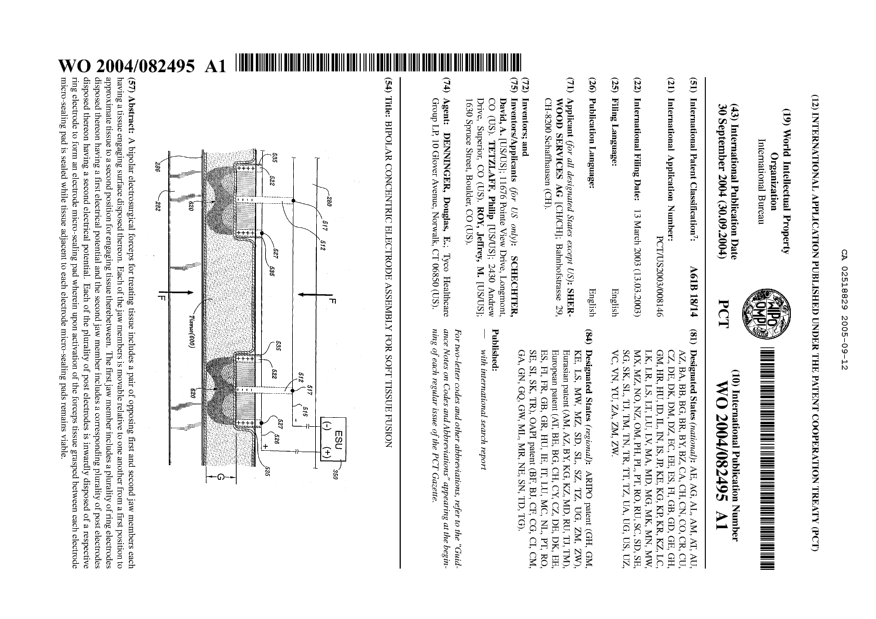 Canadian Patent Document 2518829. Abstract 20041212. Image 1 of 1