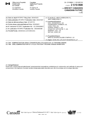 Document de brevet canadien 2519898. Page couverture 20120613. Image 1 de 2