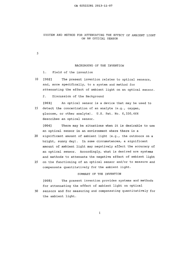 Canadian Patent Document 2522281. Description 20131107. Image 1 of 17