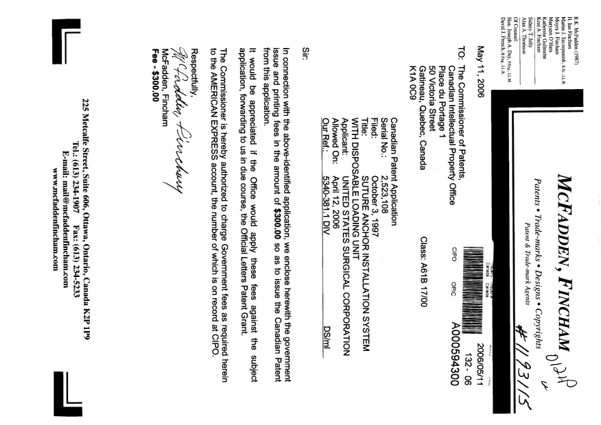 Canadian Patent Document 2523108. Correspondence 20060511. Image 1 of 1