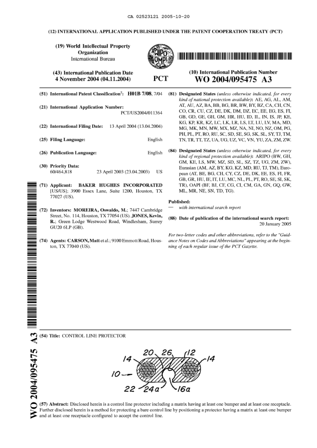 Document de brevet canadien 2523121. Abrégé 20051020. Image 1 de 1