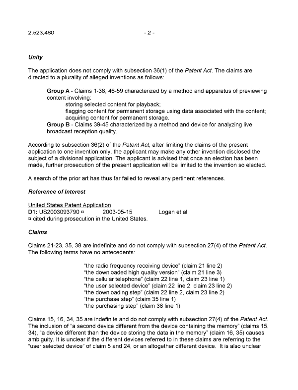 Canadian Patent Document 2523480. Prosecution-Amendment 20110426. Image 2 of 3