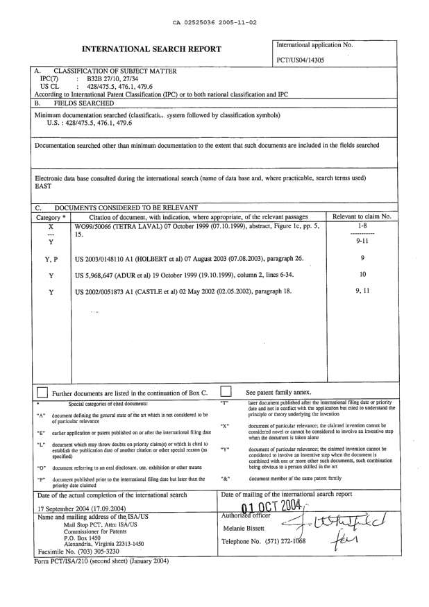 Document de brevet canadien 2525036. PCT 20051102. Image 1 de 1