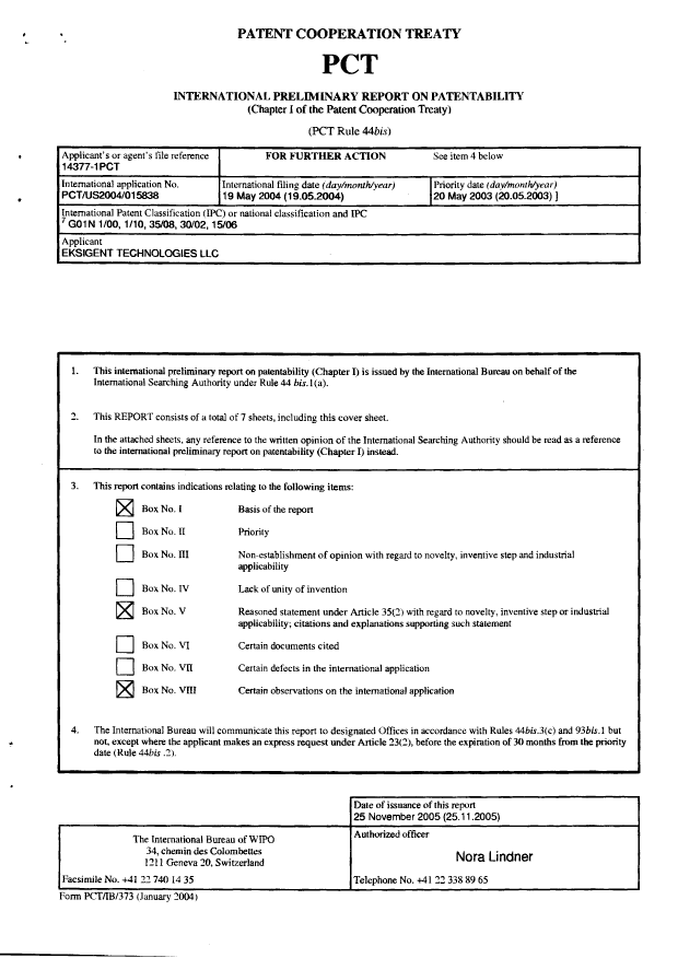 Document de brevet canadien 2525230. PCT 20041209. Image 1 de 7