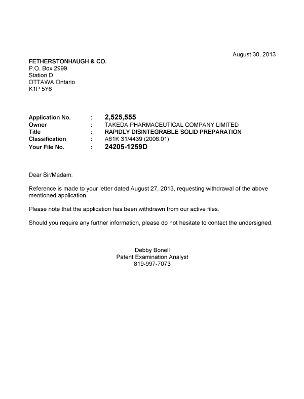 Canadian Patent Document 2525555. Correspondence 20121230. Image 1 of 1