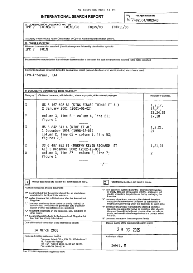 Document de brevet canadien 2527006. PCT 20051123. Image 1 de 5