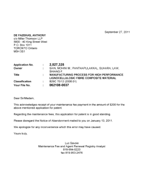 Document de brevet canadien 2527325. Correspondance 20101227. Image 1 de 1