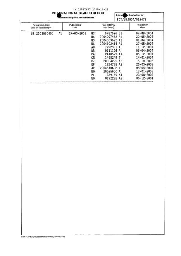 Document de brevet canadien 2527657. PCT 20041229. Image 4 de 4
