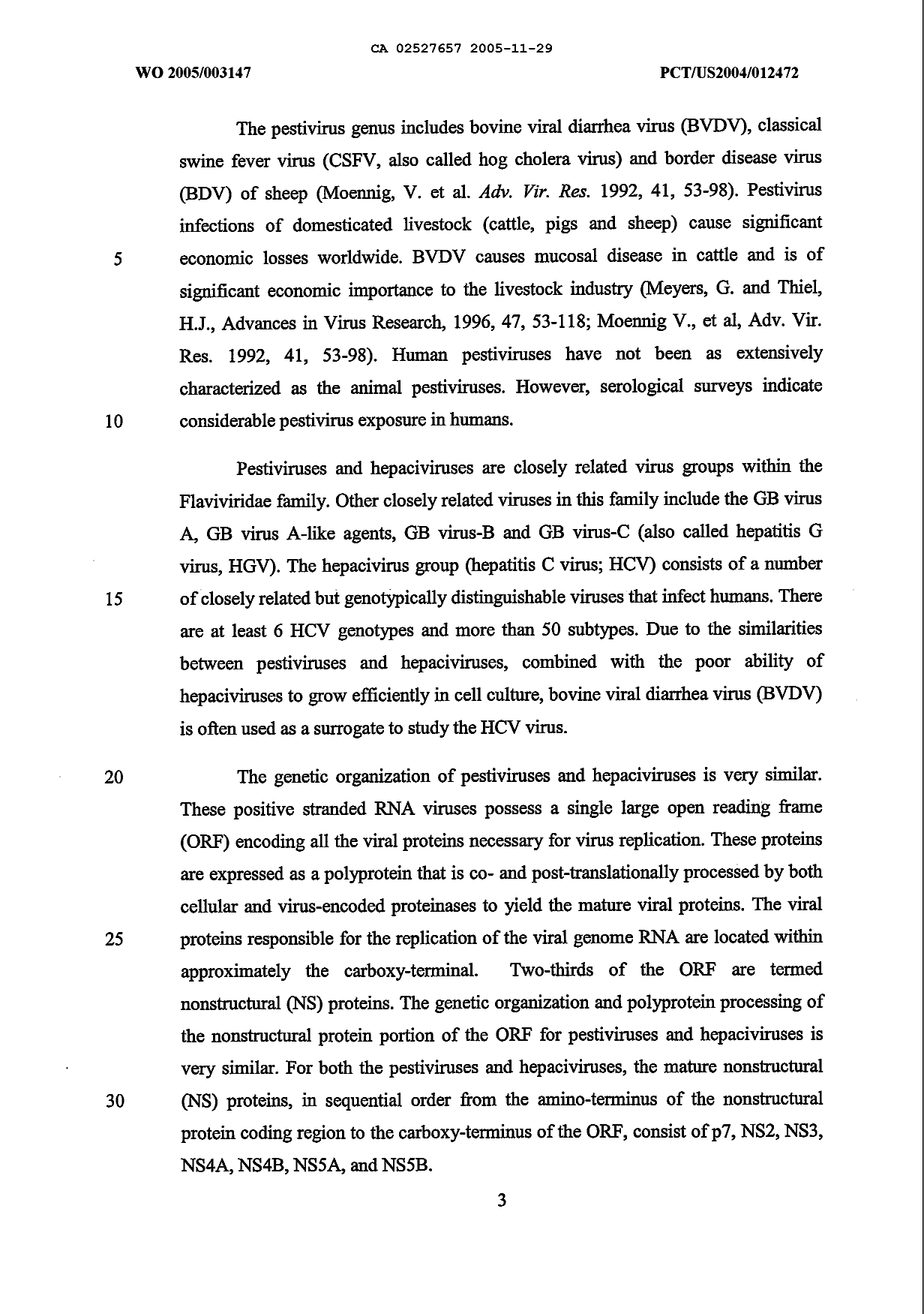 Canadian Patent Document 2527657. Description 20081201. Image 3 of 94