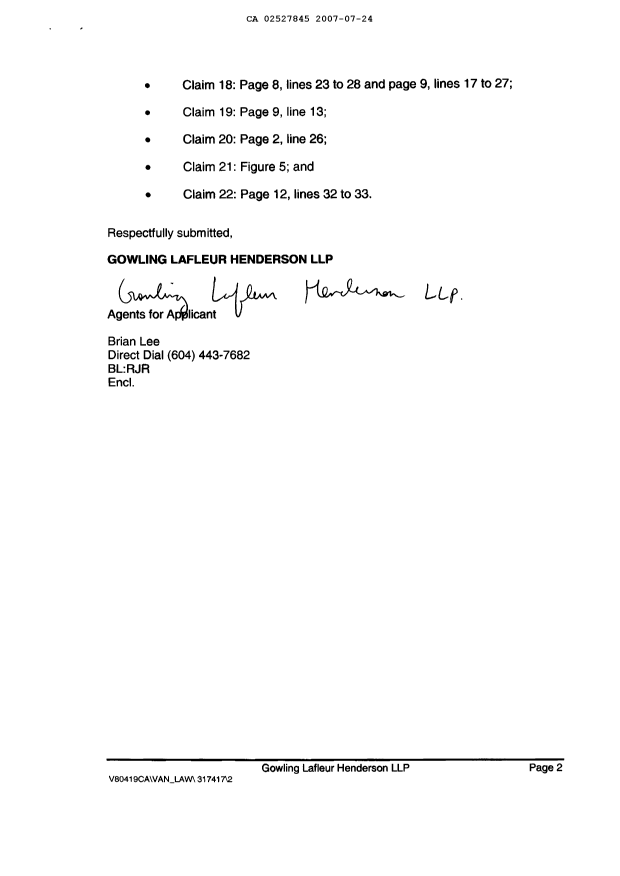 Canadian Patent Document 2527845. Prosecution-Amendment 20061224. Image 2 of 5