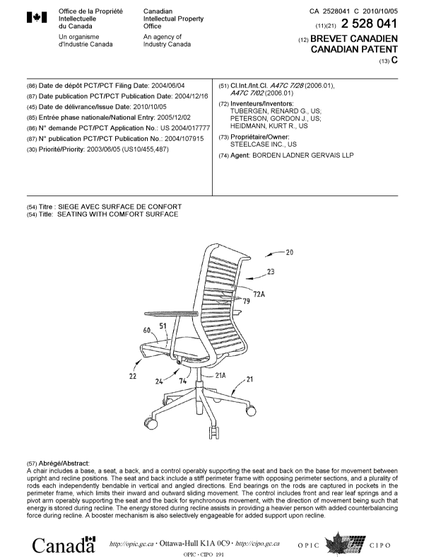 Canadian Patent Document 2528041. Cover Page 20100909. Image 1 of 1