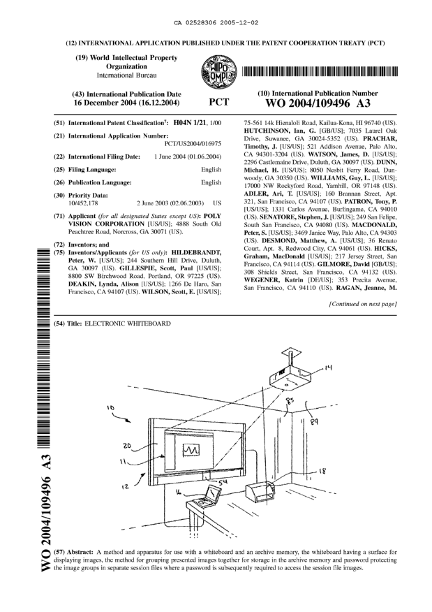 Document de brevet canadien 2528306. Abrégé 20041202. Image 1 de 2