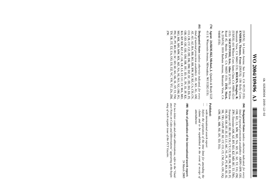 Document de brevet canadien 2528306. Abr%C3%A9g%C3%A9 20041202. Image 2 de 2