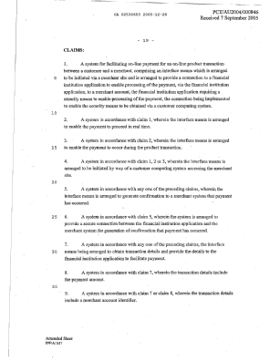 Document de brevet canadien 2530653. Revendications 20041228. Image 1 de 5