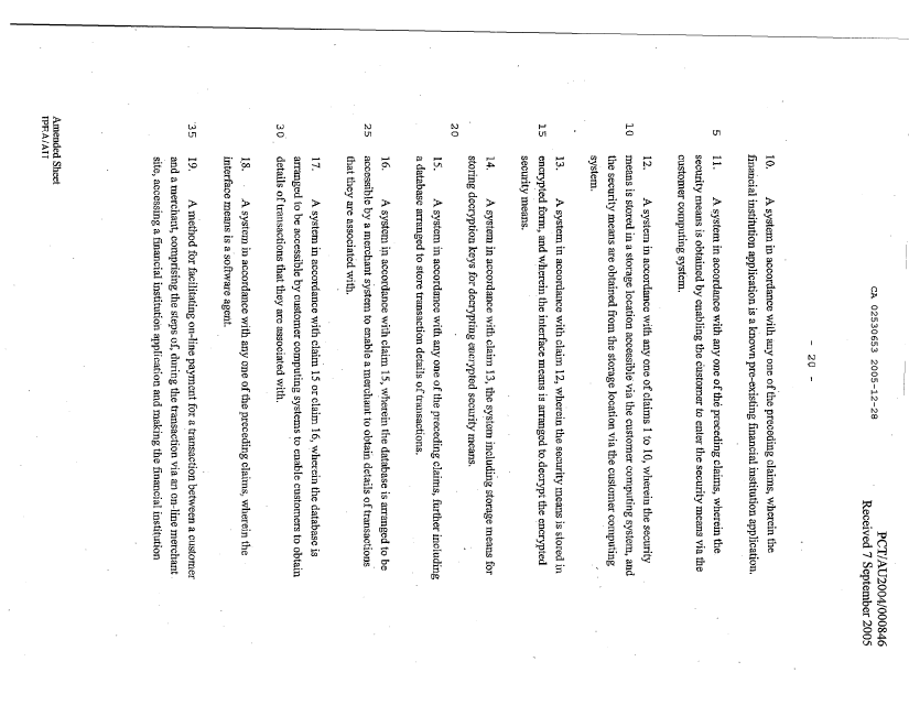 Document de brevet canadien 2530653. Revendications 20041228. Image 2 de 5