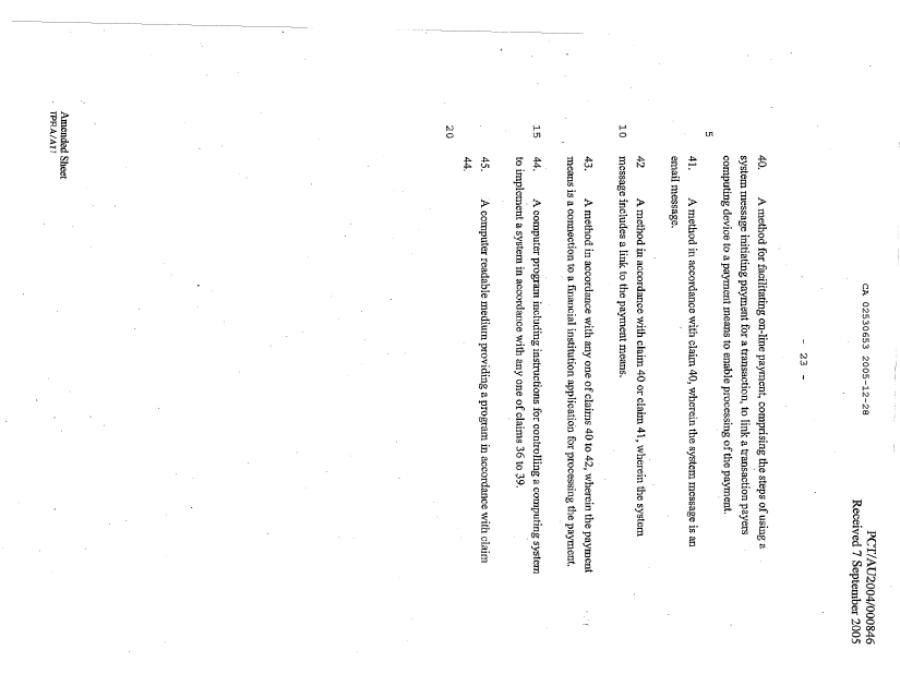 Canadian Patent Document 2530653. Claims 20041228. Image 5 of 5