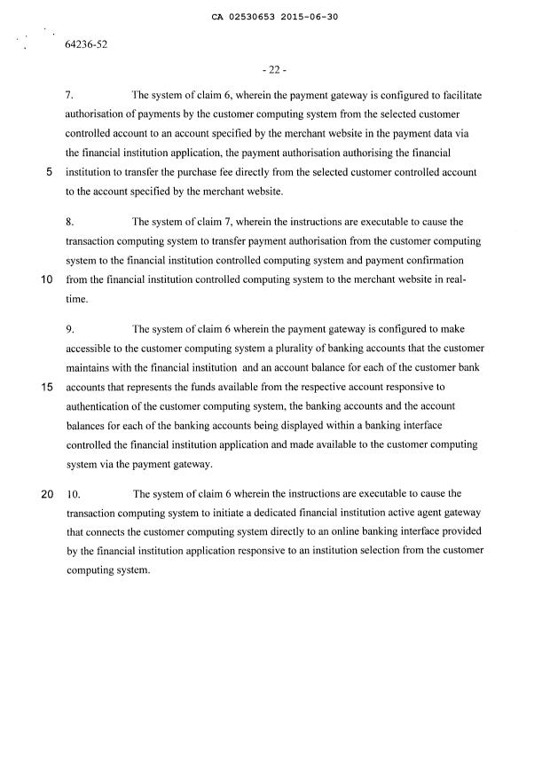 Document de brevet canadien 2530653. Revendications 20141230. Image 4 de 4