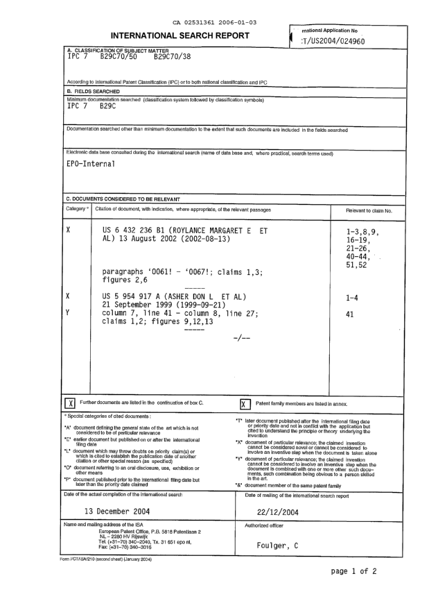 Document de brevet canadien 2531361. PCT 20060103. Image 1 de 3