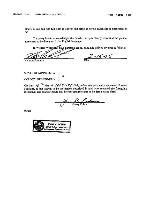 Canadian Patent Document 2531910. Assignment 20051230. Image 4 of 4