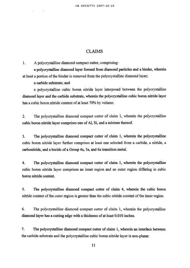 Document de brevet canadien 2532773. Revendications 20071015. Image 1 de 3