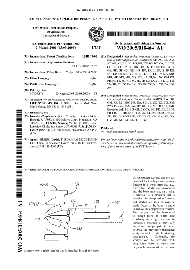 Canadian Patent Document 2534953. Abstract 20060208. Image 1 of 1