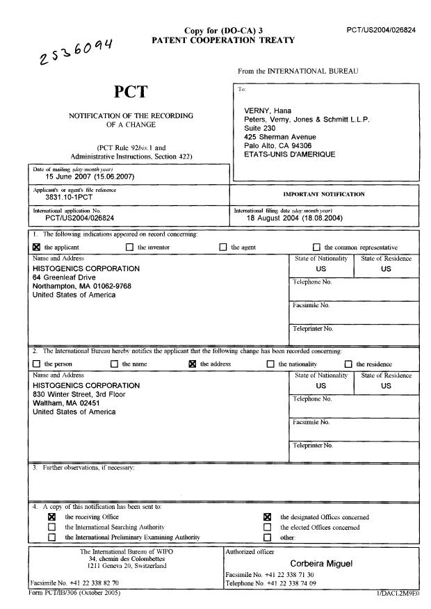 Document de brevet canadien 2536094. PCT 20070716. Image 1 de 1