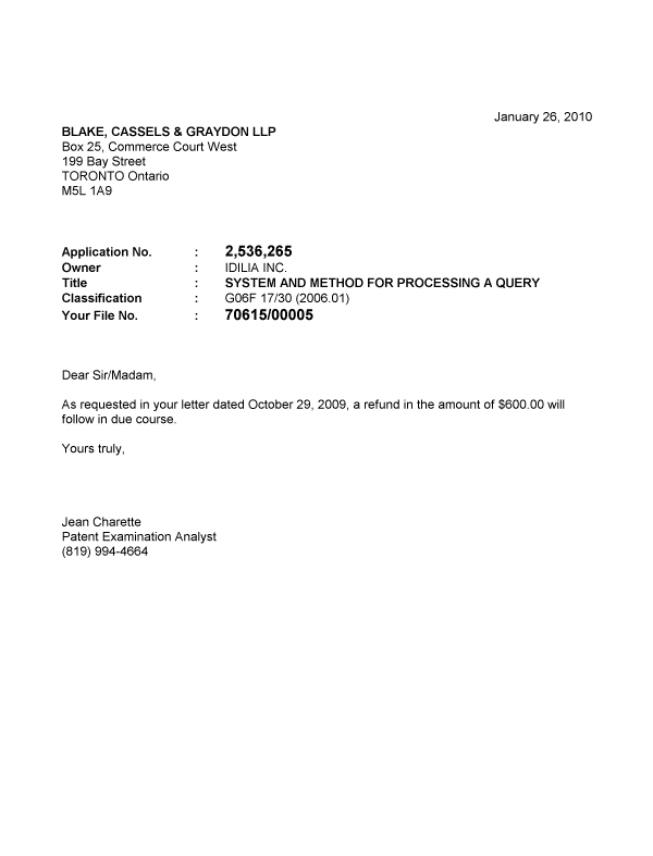Canadian Patent Document 2536265. Prosecution-Amendment 20091226. Image 1 of 1