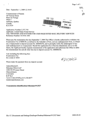 Canadian Patent Document 2537743. Prosecution-Amendment 20090901. Image 1 of 1